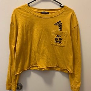 Mustard Yellow Giraffe Crop